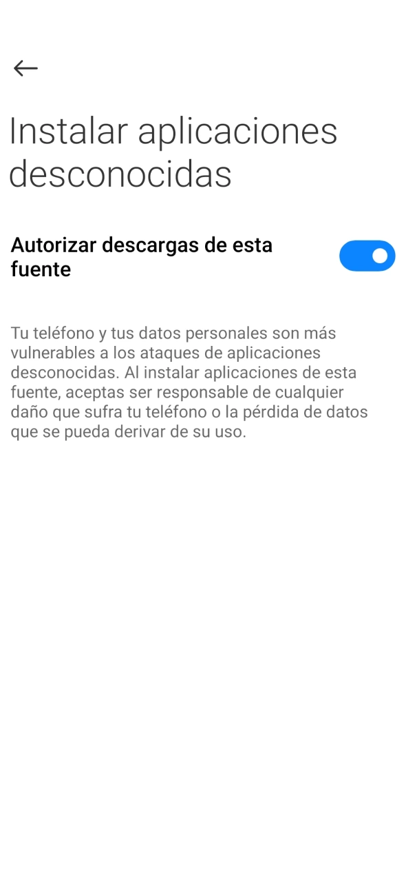 Habilitá la instalación desde fuentes desconocidas para instalar la app de Betsson.