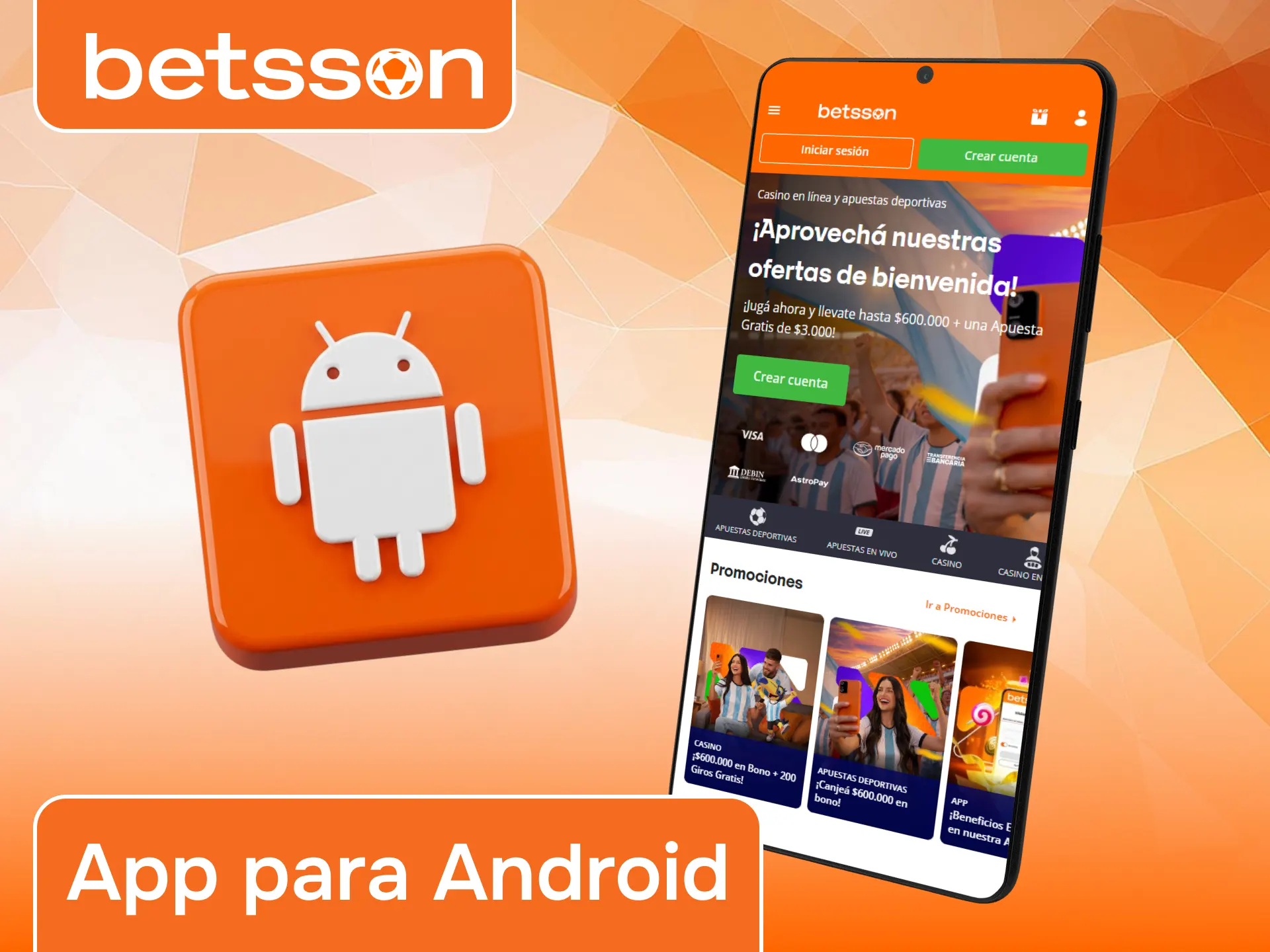 La app de Betsson para Android te permite apostar desde cualquier lugar.