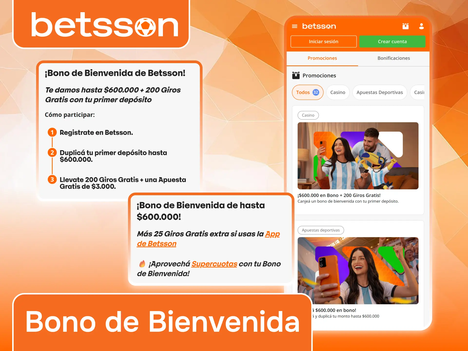 Los nuevos usuarios pueden obtener un bono de bienvenida en la app de Betsson.