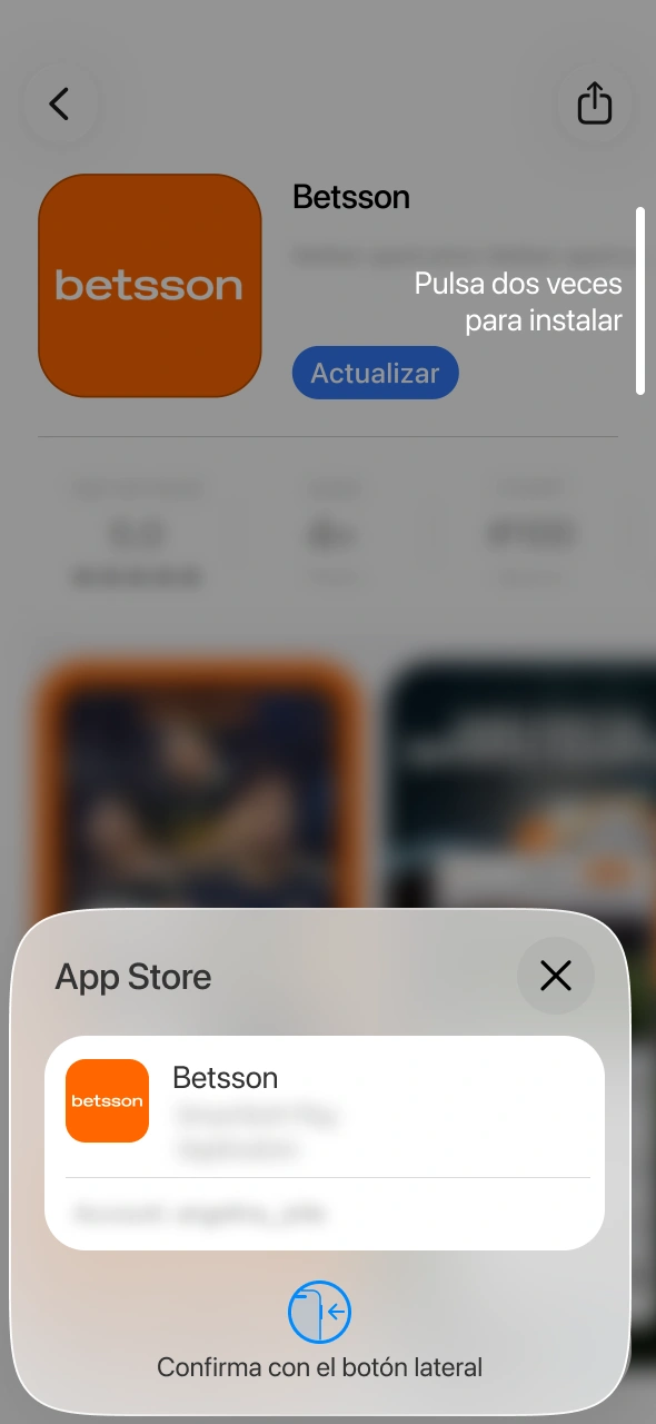 Confirmá la actualización de Betsson con Face ID o con tu contraseña.
