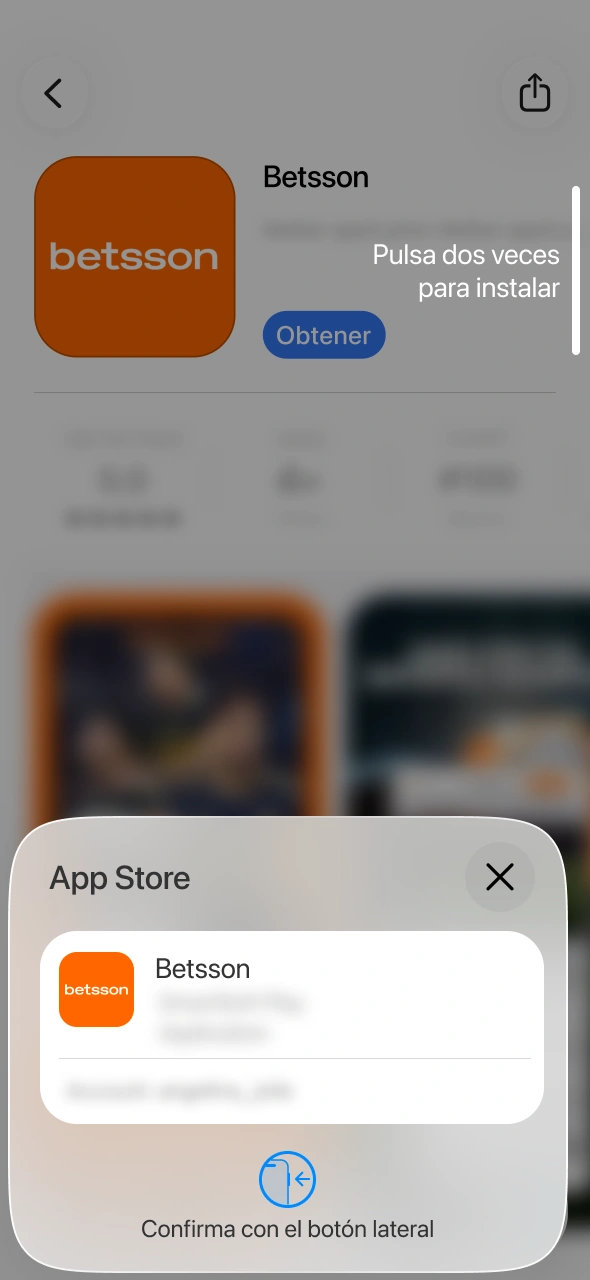 Autenticá la descarga de Betsson con Face ID o con tu contraseña.
