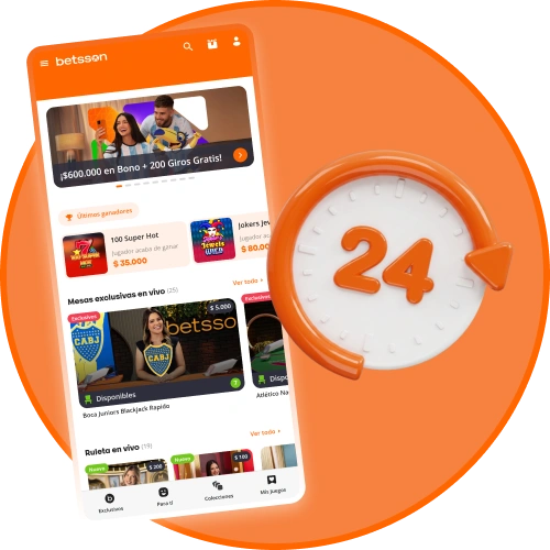 Disfrutá del casino en vivo de Betsson desde tu dispositivo móvil.