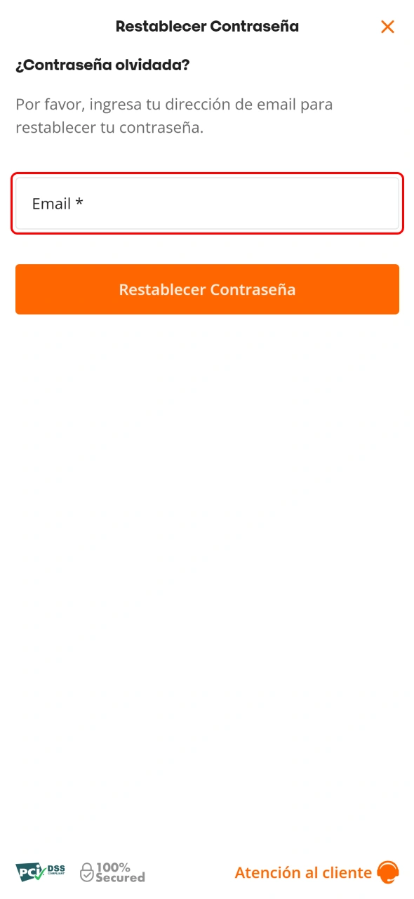 Ingresá el correo electrónico asociado a tu cuenta de Betsson.