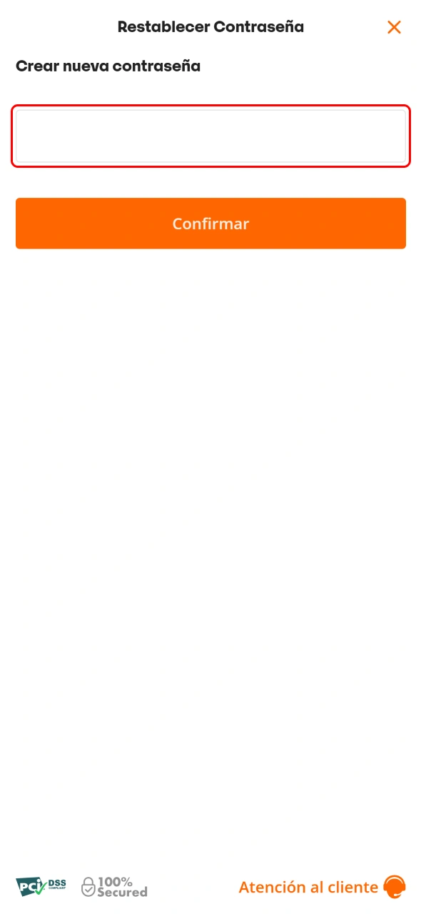 Ingresá una nueva contraseña para restablecer el acceso a tu cuenta de Betsson.
