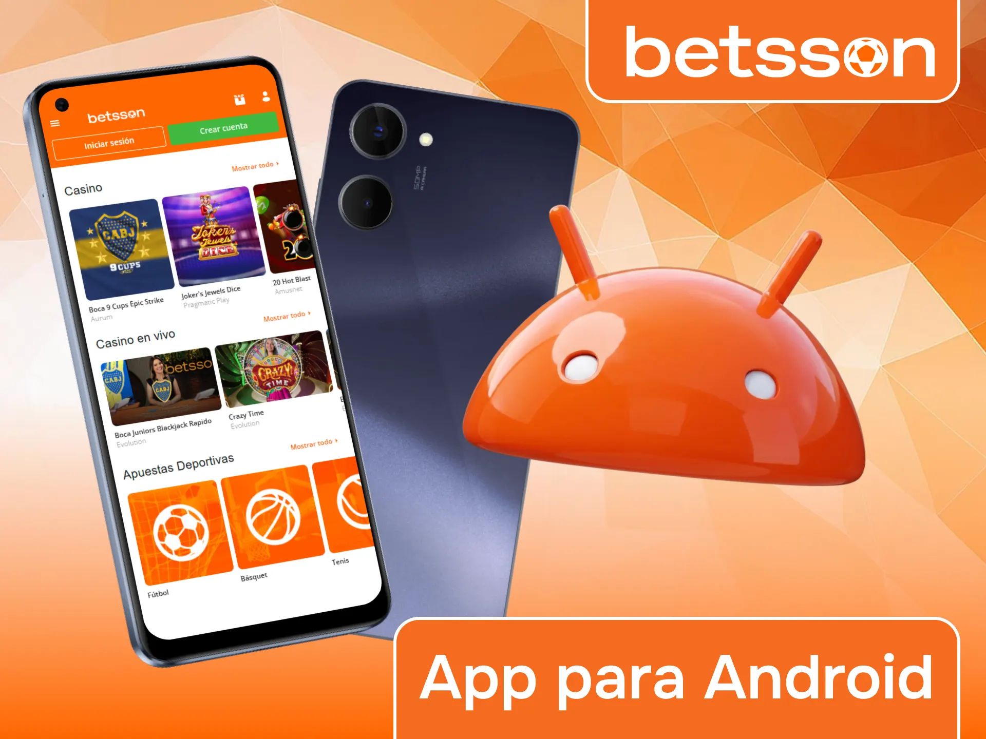 Descargá la aplicación de Betsson para Android y disfrutá de todas sus funciones.