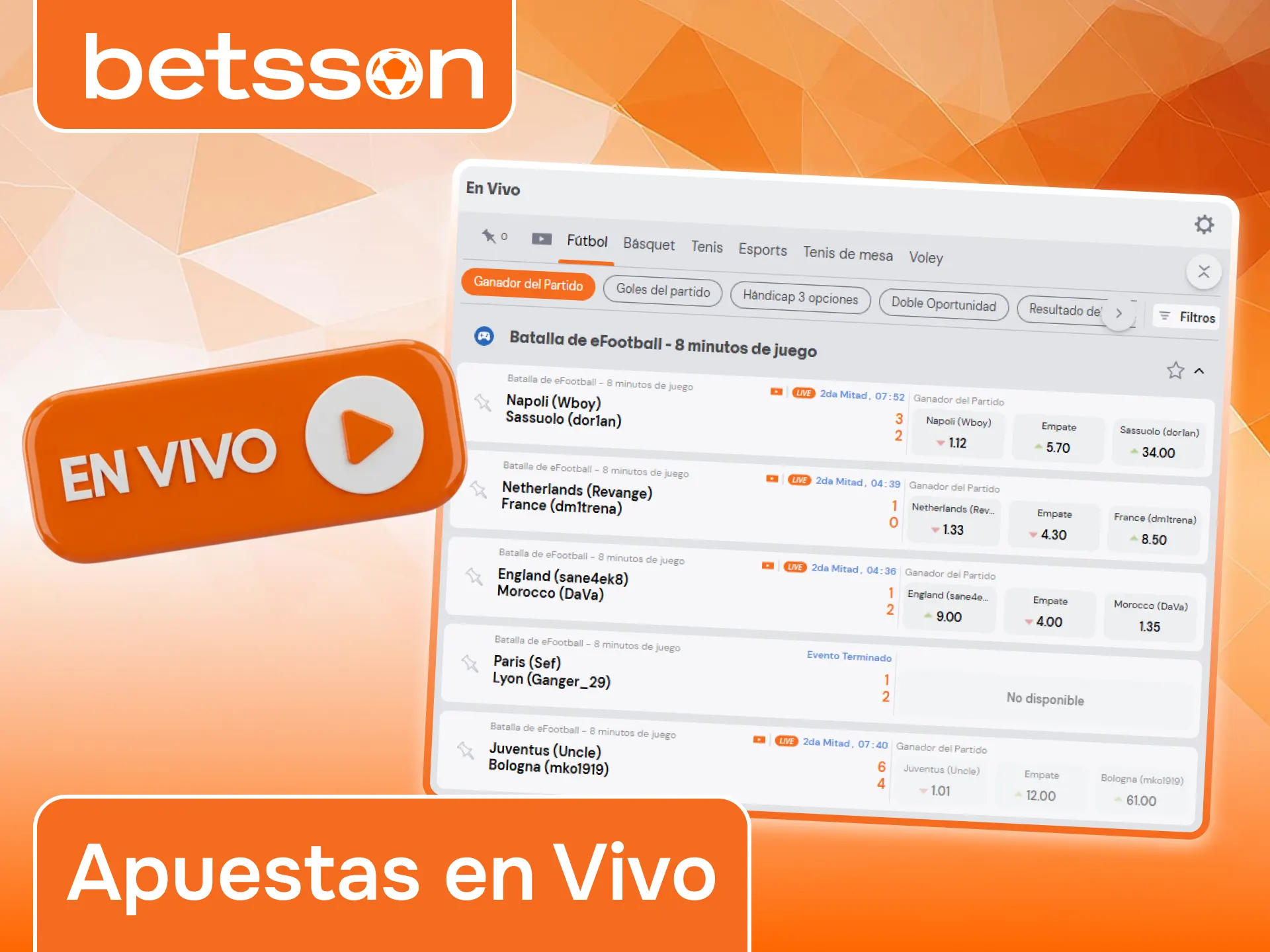Viví la emoción de las apuestas en vivo en Betsson con mercados actualizados.