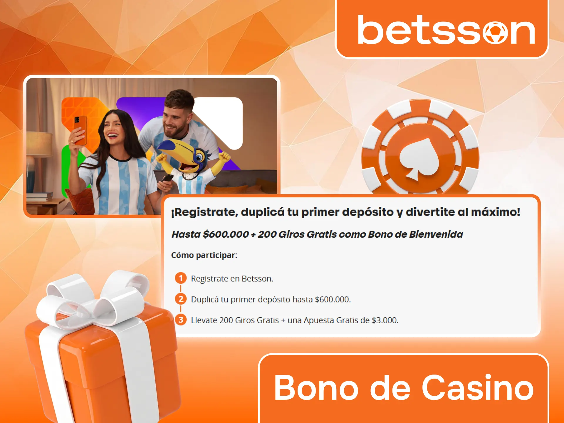 Betsson ofrece un bono de bienvenida para el casino a nuevos jugadores.