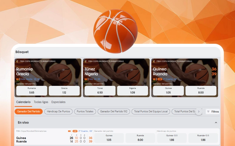 Disfrutá de las apuestas de básquet disponibles en Betsson.