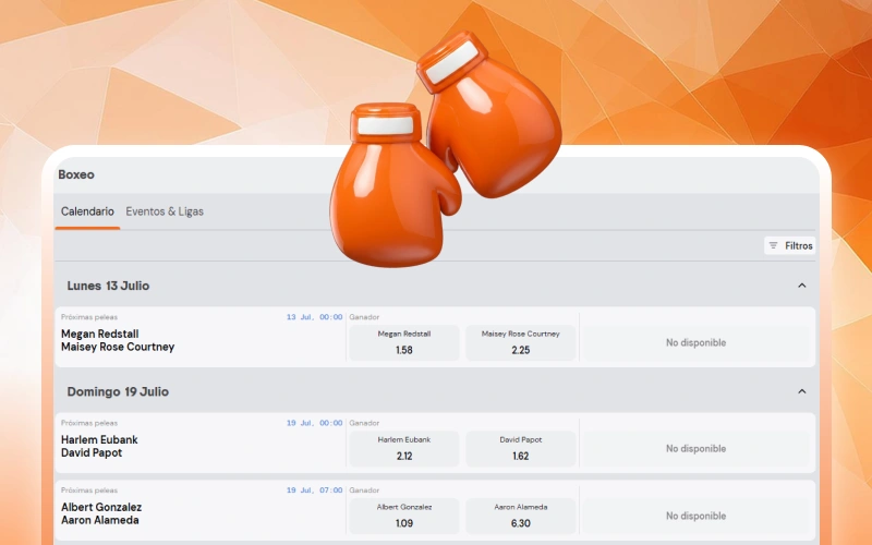 Apostá en eventos de boxeo y MMA mediante la plataforma Betsson.
