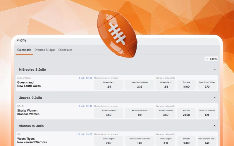 Encontrá mercados para apuestas de rugby en Betsson.