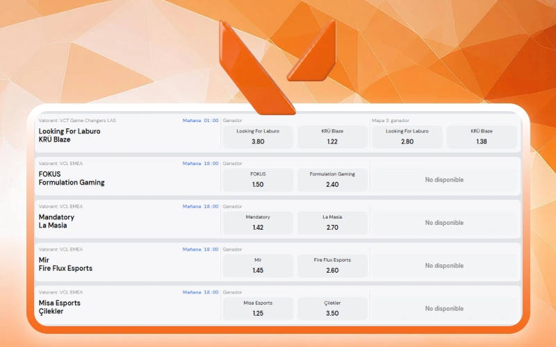 Realizá apuestas en competiciones de Valorant con Betsson.