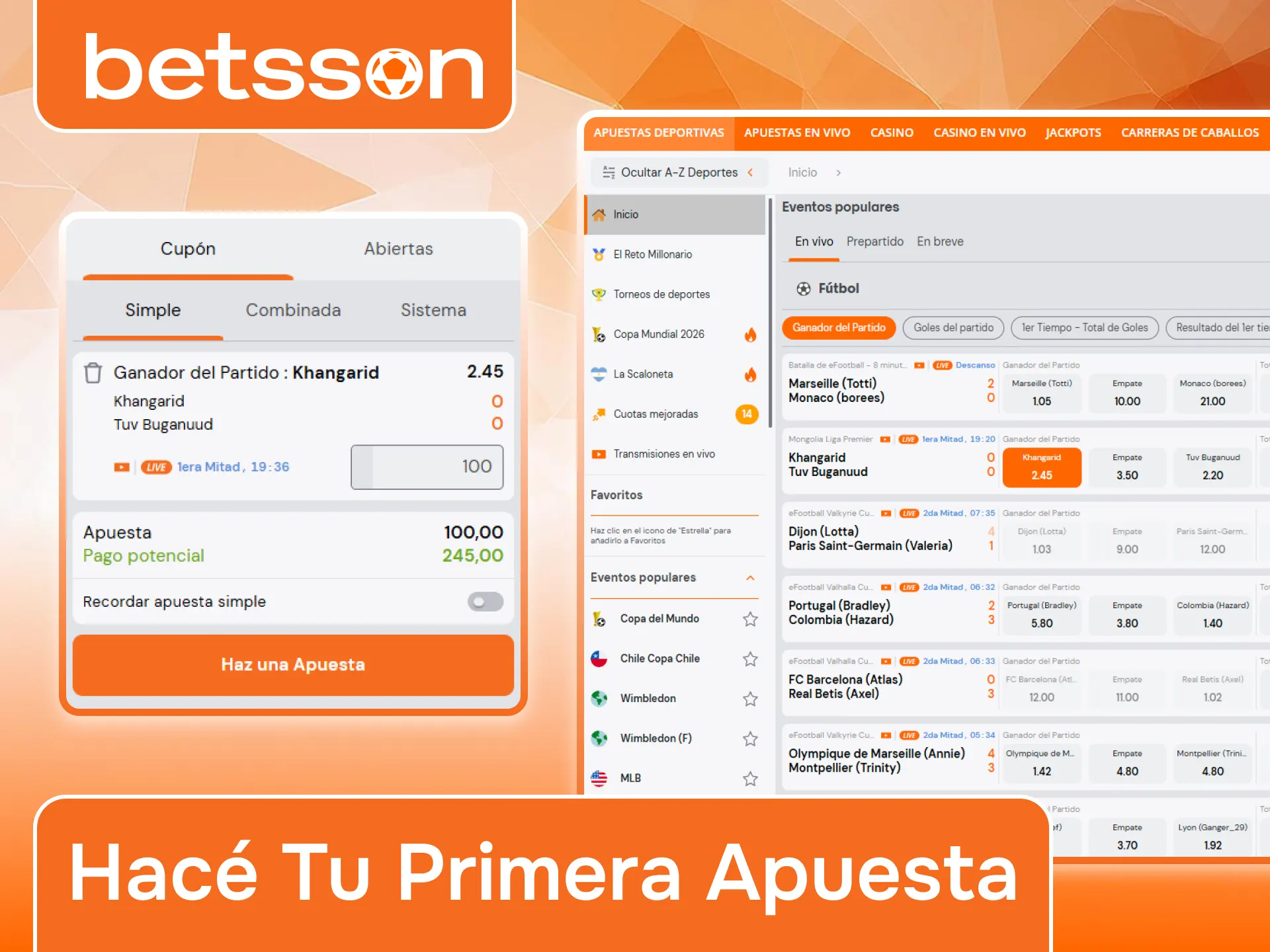 Aprendé cómo hacer tu primera apuesta en Betsson paso a paso.