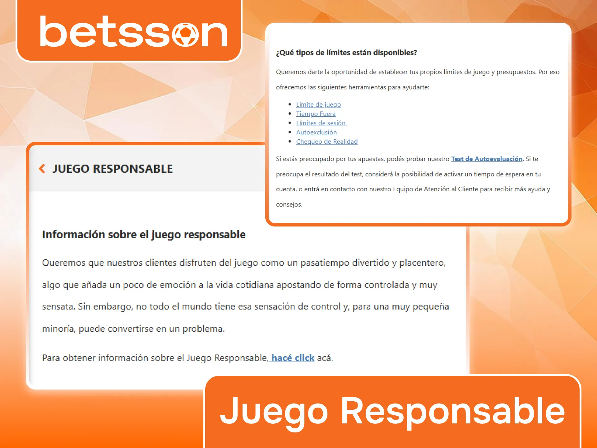 Betsson promueve el juego responsable con herramientas para una experiencia segura.