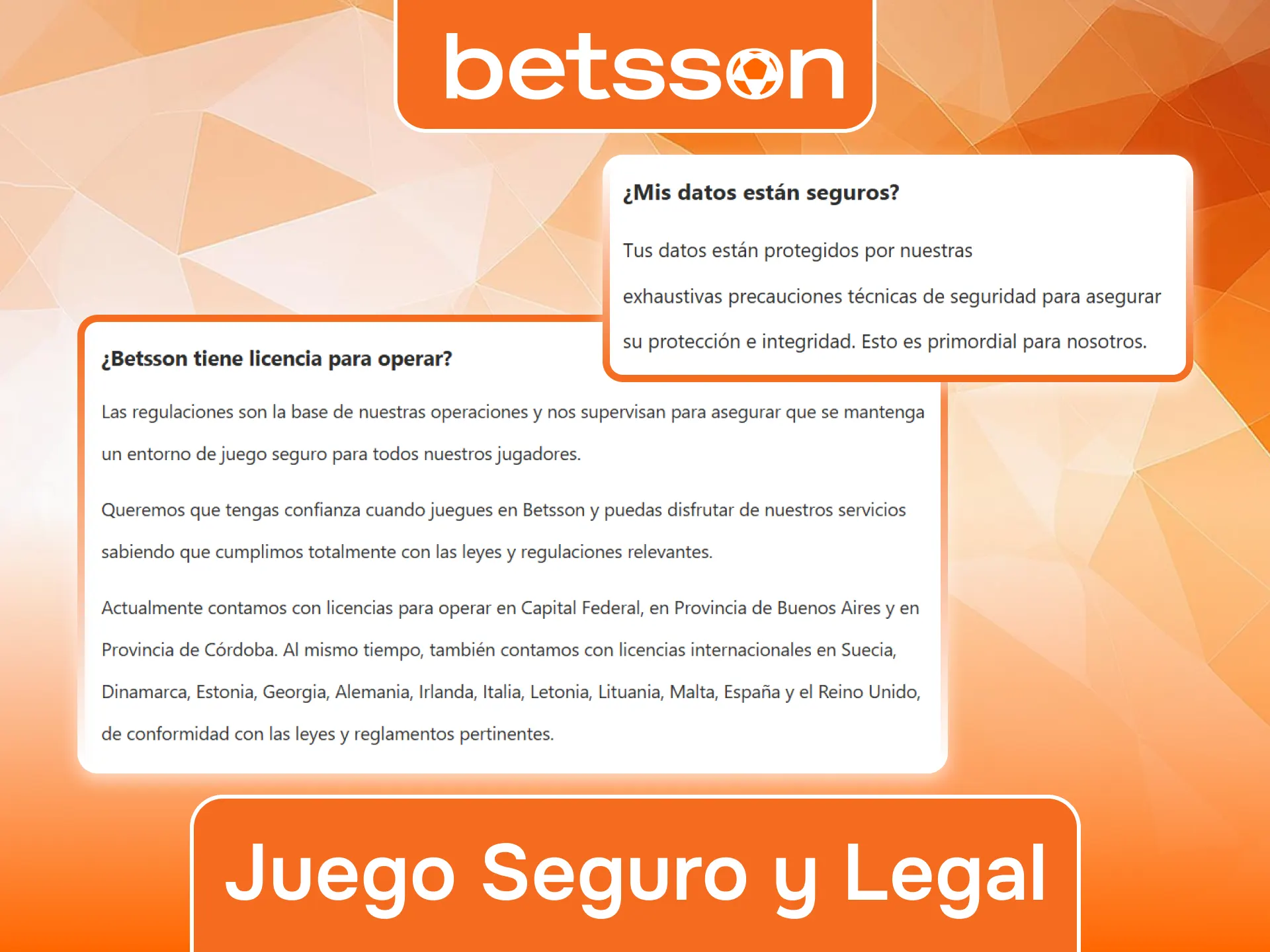 Informate sobre la legalidad y la seguridad de Betsson en Argentina.