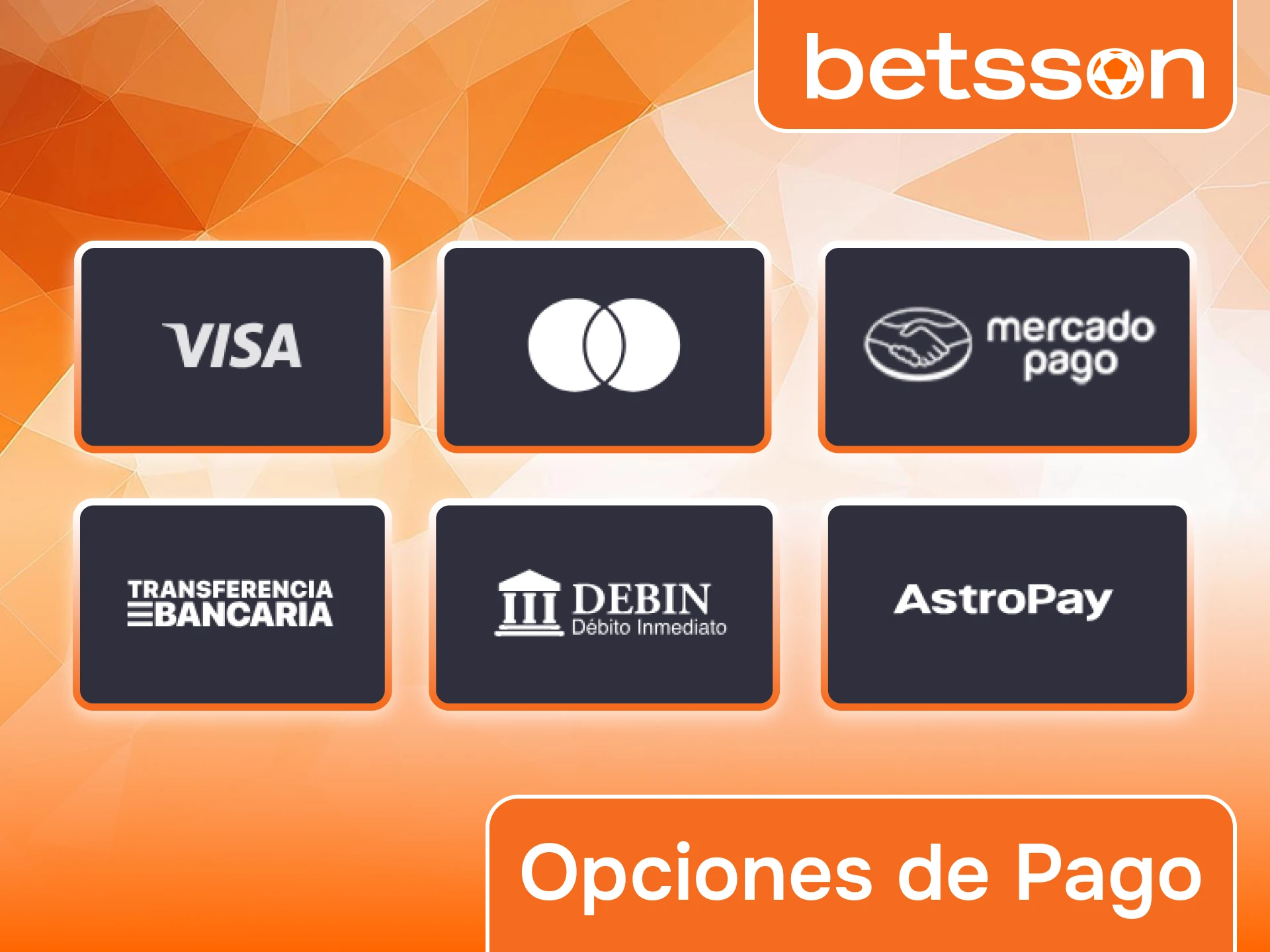 Consultá los métodos de pago disponibles para usuarios de Betsson en Argentina.