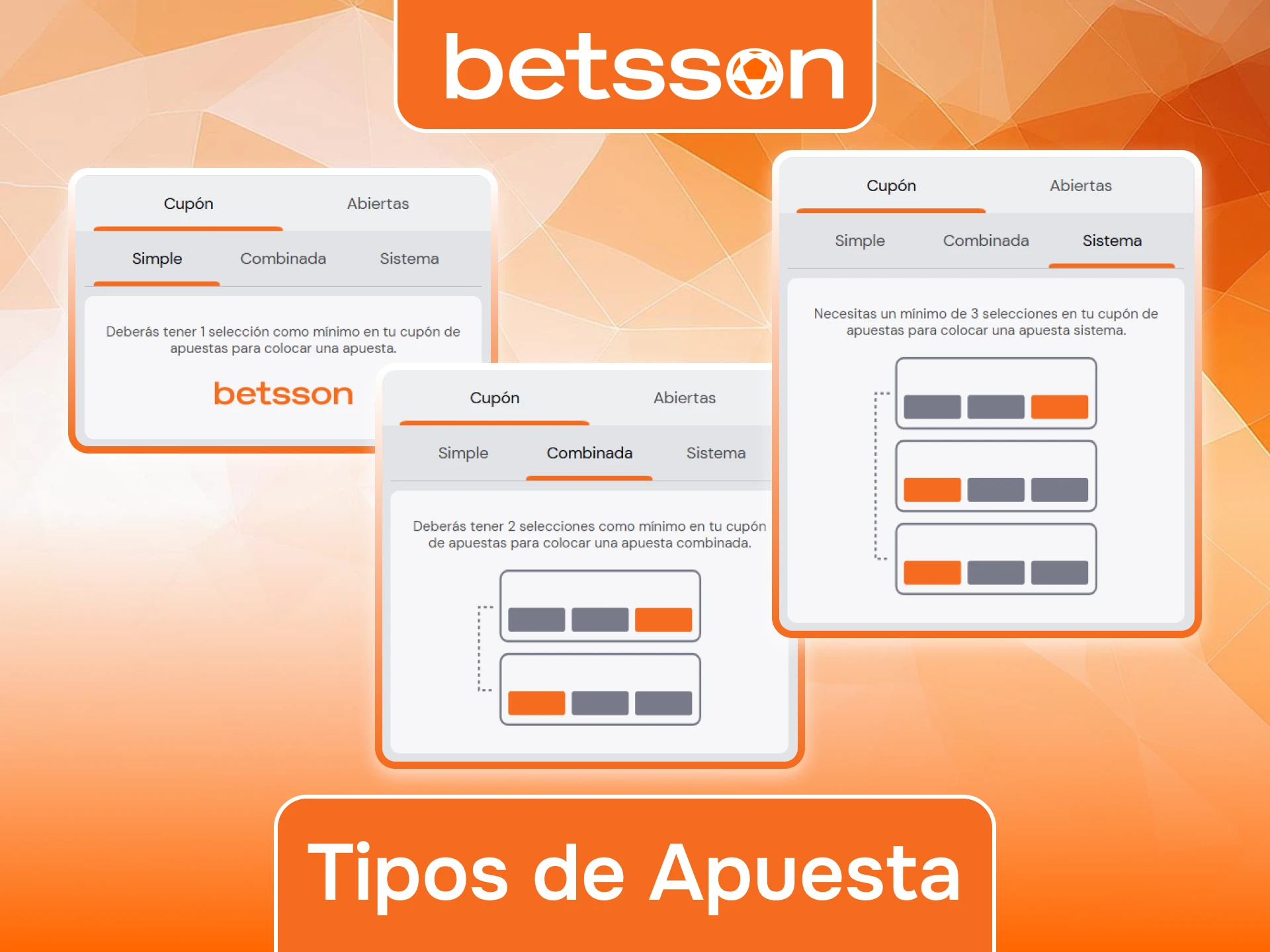 Explorá los diferentes tipos de apuesta disponibles en Betsson.